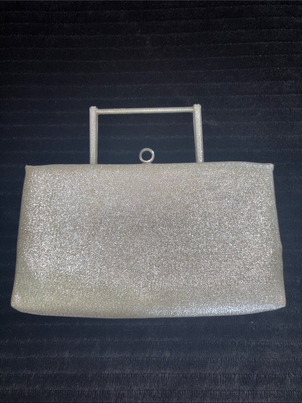 Elegant Silver Glitter Evening Clutch-After Five for Yvonne Hughes